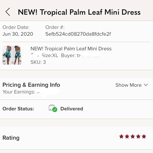 Tropical Palm Leaf Mini Dress - Picture 11 of 11